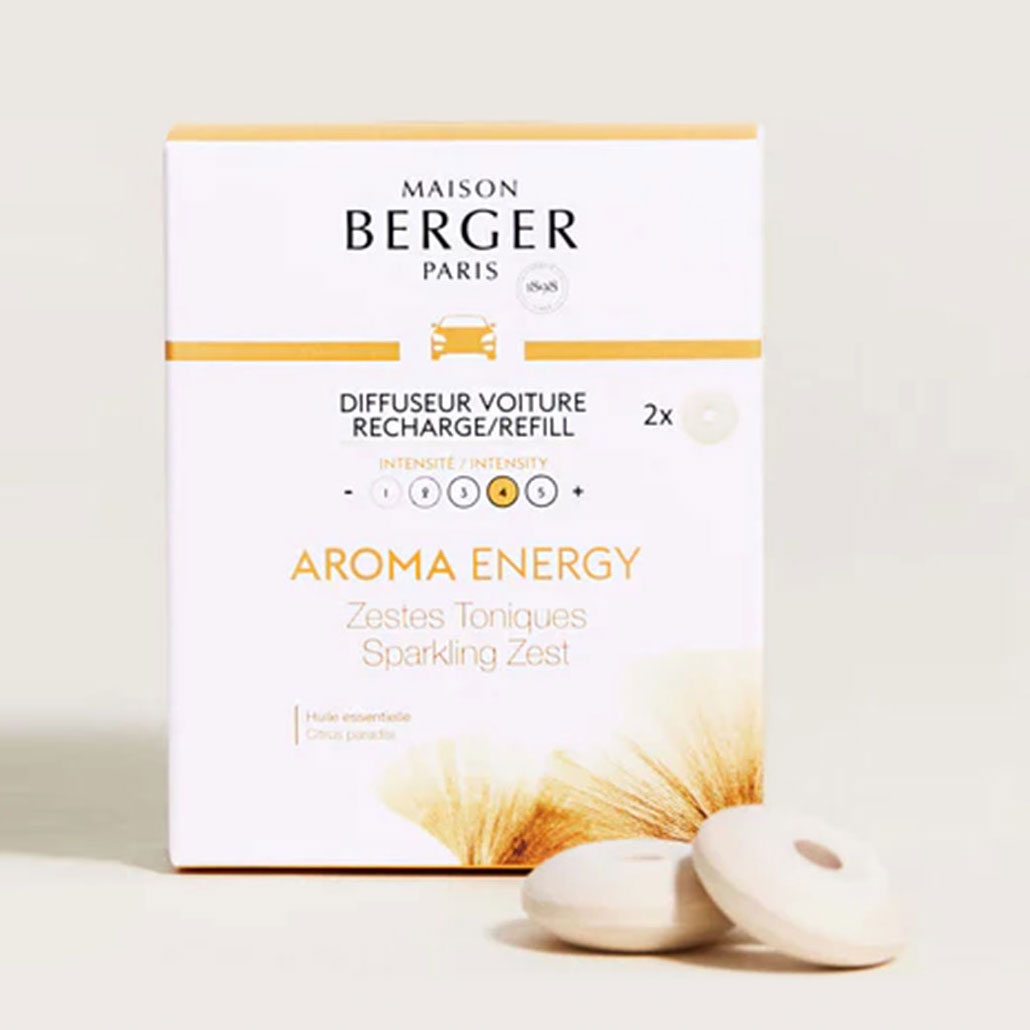 Lampe Berger Aroma Energy Sparkling Zest Vent Clip Car Diffuser Set